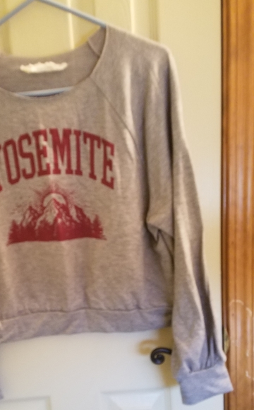 YOSEMITE crop sweatshirt sz Large slub - Picture 2 of 6